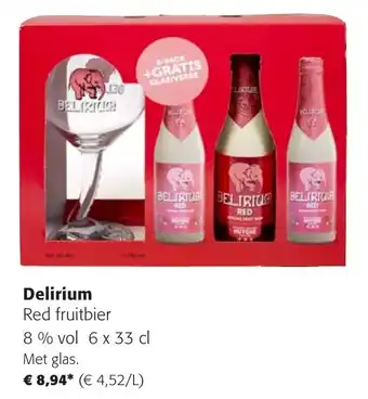Colruyt Delirium Red fruitbier 8% vol 6 x 33 cl aanbieding