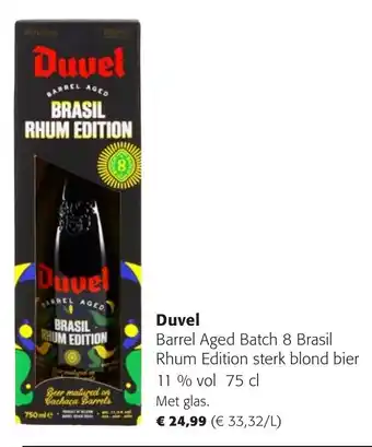 Colruyt Duvel Barrel Aged Batch 8 Brasil Rhum Edition sterk blond bier 11 % vol 75 cl aanbieding