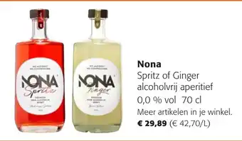 Colruyt Nona Spritz of Ginger alcoholvrij aperitief 0,0% vol 70 cl aanbieding