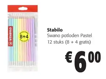 Colruyt Stabilo Swano potloden Pastel 12 stuks aanbieding