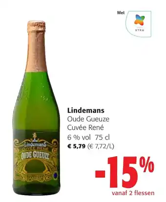 Colruyt Lindemans Oude Gueuze Cuvée René 6% vol 75 cl aanbieding