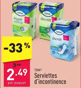 ALDI TENA Serviettes d'incontinence par paquet aanbieding