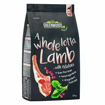 12kg Lam met Aardappel, Spinazie en Cranberry´s Greenwoods Hondenvoer