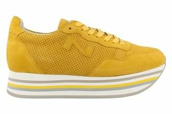 Berca Shoes Nathan Sport Sneaker Laag Dames Volledig Leder Trend Okergeel - Geel aanbieding