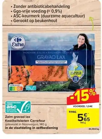 Carrefour Zalm gravad lax Kwaliteitsketen Carrefour aanbieding