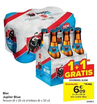 Carrefour Bier Jupiler Blue aanbieding