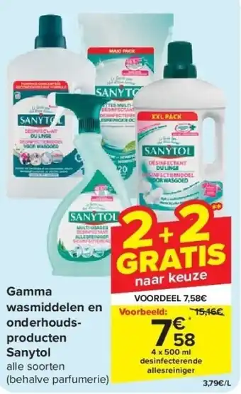 Carrefour Gamma wasmiddelen en onderhoudsproducten Sanytol aanbieding