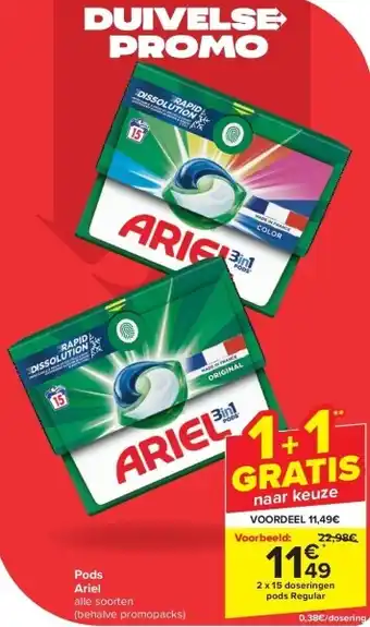 Carrefour Pods Ariel aanbieding