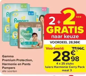 Carrefour Gamma Premium Protection, Harmonie en Pants Pampers aanbieding