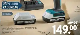 GAMMA Makita schroefboormachine accu DF488DWAE 18V aanbieding