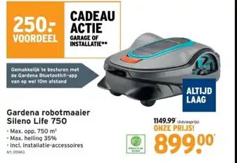 GAMMA Gardena robotmaaier Sileno Life 750 aanbieding