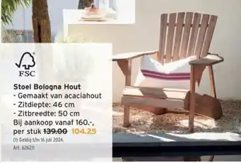 GAMMA Stoel Bologna Hout aanbieding