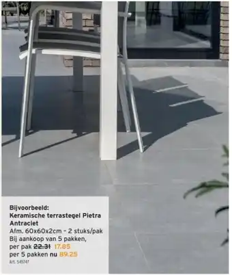 GAMMA Keramische terrastegel Pietra Antraciet aanbieding
