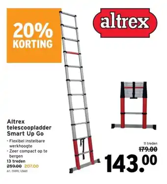 GAMMA Altrex telescoopladder Smart Up Go aanbieding