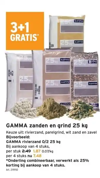 GAMMA GAMMA zanden en grind 25 kg aanbieding