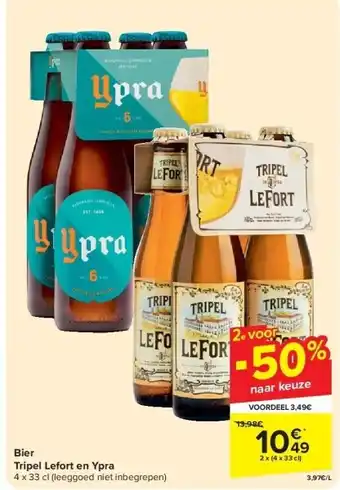 Carrefour Bier Tripel Lefort en Ypra aanbieding