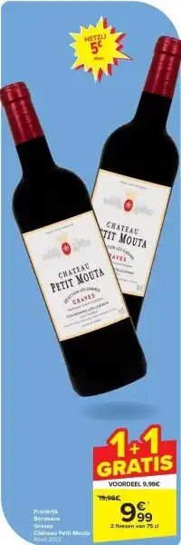 Carrefour Frankrijk Bordeaux Graves Château Petit Mouta aanbieding