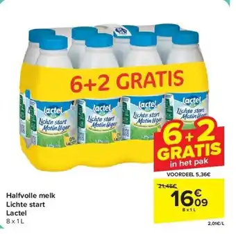 Carrefour Halfvolle melk Lichte start Lactel aanbieding