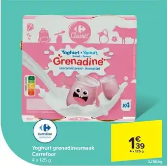 Carrefour Yoghurt grenadinesmaak Carrefour aanbieding