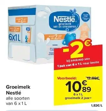 Carrefour Groeimelk Nestlé aanbieding
