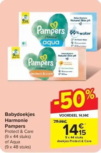 Carrefour Babydoekjes Harmonie Pampers aanbieding