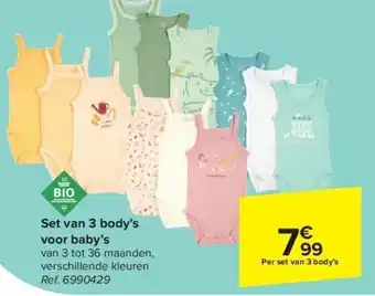 Carrefour Set van 3 body’s voor baby’s aanbieding