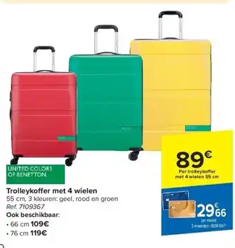Carrefour Trolleykoffer met 4 wielen aanbieding