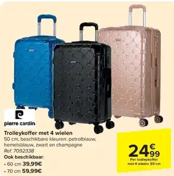 Carrefour Trolleykoffer met 4 wielen aanbieding