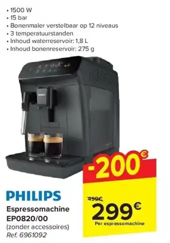 Carrefour Espressomachine EP0820/00 aanbieding