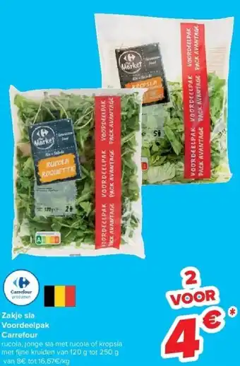 Carrefour Zakje sla Voordeelpak Carrefour aanbieding