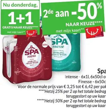 Intermarché Spa Intense - 6x11, 6x50cl of Finesse - 6x50cl aanbieding