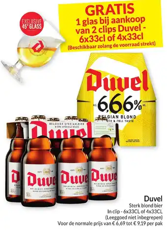 Duvel Sterk blond bier In clip 6x33CL of 4x33CL (Leeggoed niet inbegrepen)