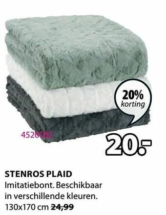 Jysk Stenros plaid aanbieding