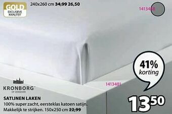 Jysk Satijnen laken aanbieding