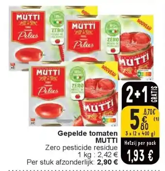 Cora Gepelde tomaten MUTTI aanbieding