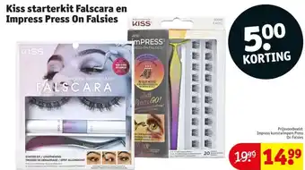 Kruidvat Kiss starterkit Falscara en Impress Press On Falsies aanbieding