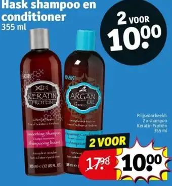 Kruidvat Hask shampoo en conditioner 355ml aanbieding