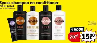 Kruidvat Syoss shampoo en conditioner 250 en 440ml aanbieding