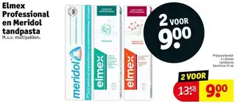 Kruidvat Elmex Professional en Meridol tandpasta aanbieding