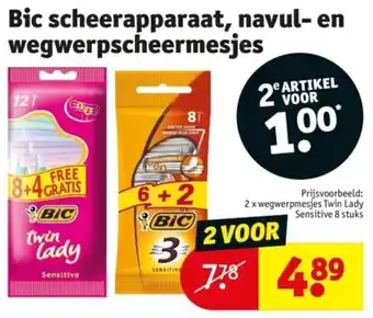 Kruidvat Bic scheerapparaat, navul- en wegwerpscheermesjes aanbieding