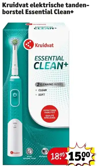 Kruidvat Elektrische tandenborstel Essential Clean+ aanbieding