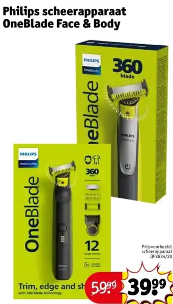 Kruidvat Philips scheerapparaat OneBlade Face & Body aanbieding
