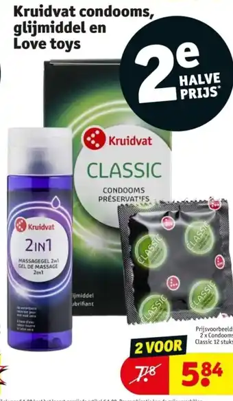 Kruidvat condooms, glijmiddel en Love toys aanbieding