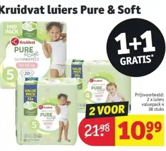 Kruidvat luiers Pure & Soft aanbieding