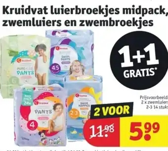Kruidvat luierbroekjes midpack, zwemluiers en zwembroekjes aanbieding