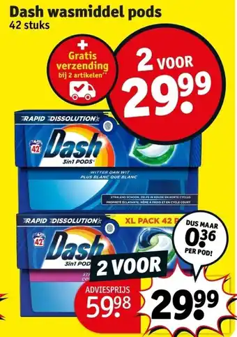 Kruidvat Dash wasmiddel pods aanbieding