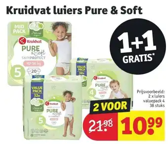 Kruidvat Kruidvat luiers Pure & Soft aanbieding