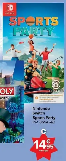 Carrefour Nintendo switch sports party aanbieding