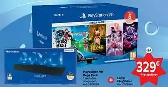Carrefour Playstation vr mega pack + lamp playstation aanbieding