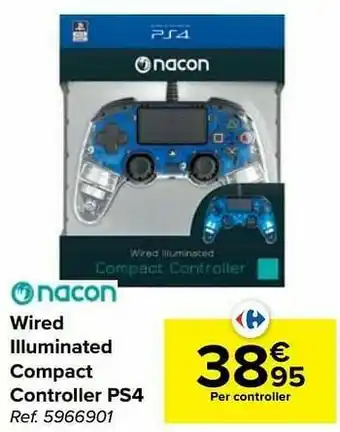 Carrefour Wired illuminated compact controller ps4 aanbieding